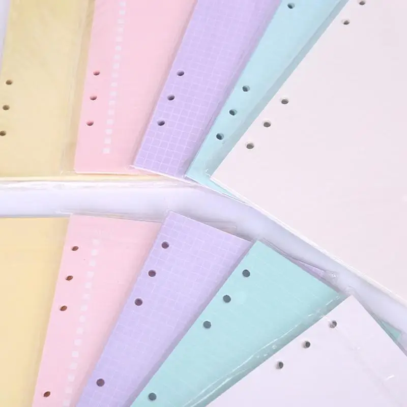 40 листов наполнитель 6-луночное Цвет Core сепаратор страницу с отрывными листами пополнения студент Тетрадь ежедневник канцелярские принадлежности