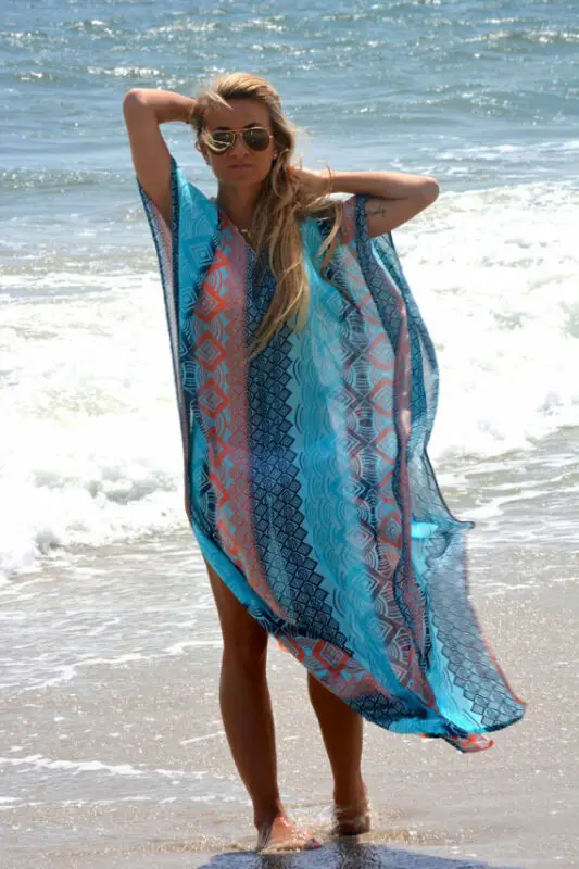 

US Women Chiffon Kimono Beach Cardigan Bikini Cover Up Wrap Beachwear Long dress