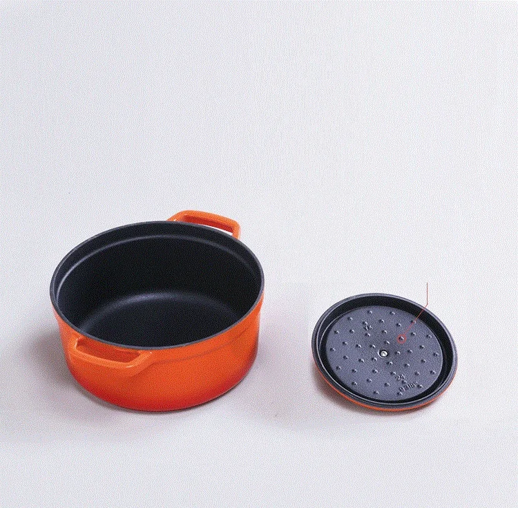 Чугунная эмалированная кастрюля для тушения с утолщенной эмалью 24 см | Дом и сад