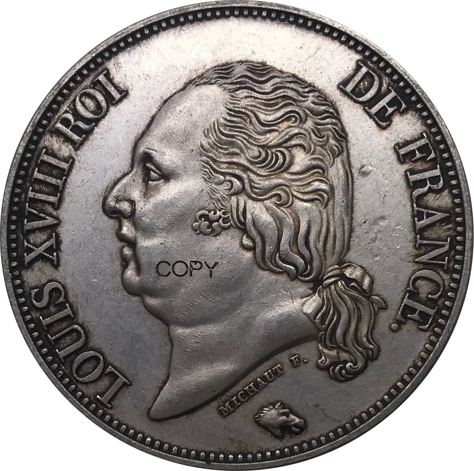 Монета с неизолированной головой Луиса 18-луица из Франции надписью Edge 1821 I 5