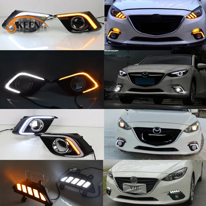 2 шт. DRL для Мазда 3 Axela 2014 2015 2016 светодиодный дневные ходовые огни Дневной