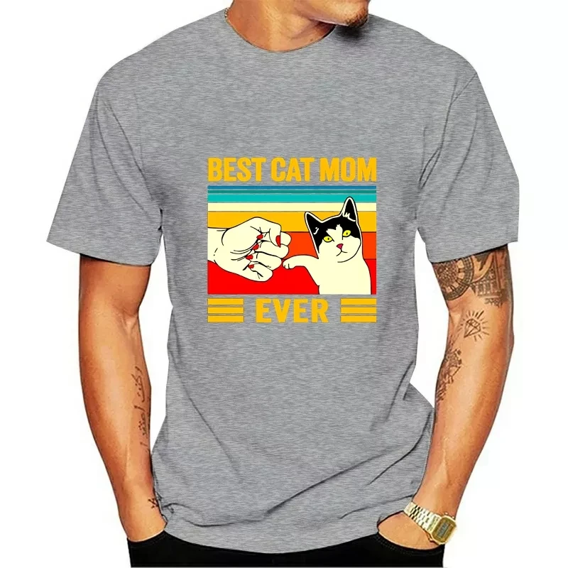

2021 summer new Harajuku fashion men's short-sleeved T-shirt best cat mother print men's loose short-sleeved T-shirt