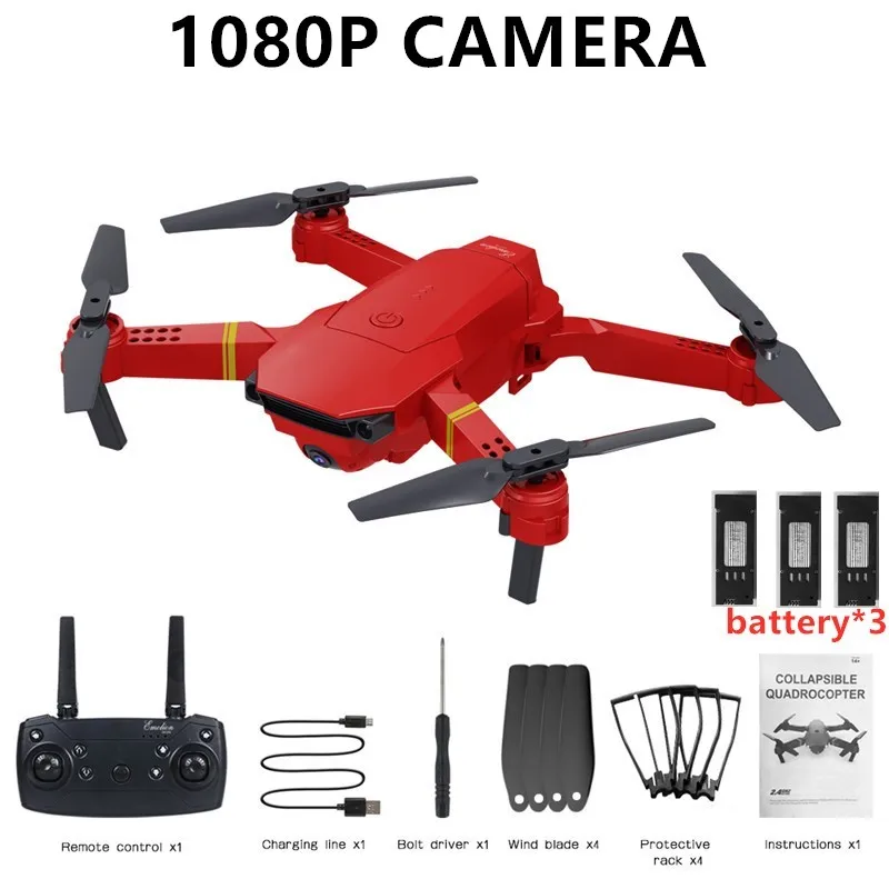 1080P 3Battery HJHRC JY019 wifi FPV с широким углом обзора 1080P HD 4K камера режим удержания высоты складной рычаг RC Квадрокоптер Дрон RTF Дрон VS E520S E58 - Цвет: 1080P 3Battery