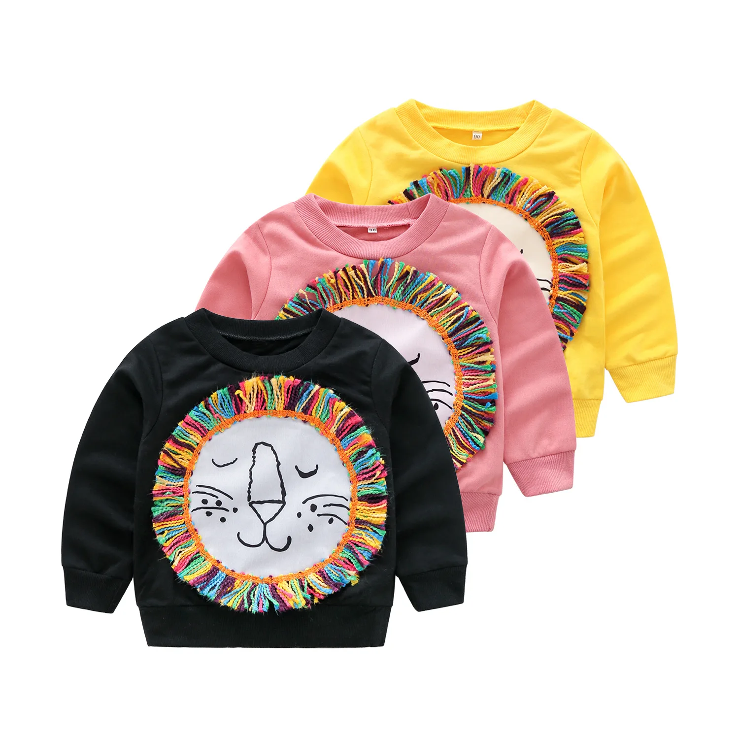 Толстовка с рисунком льва для маленьких мальчиков и девочек на весну осень