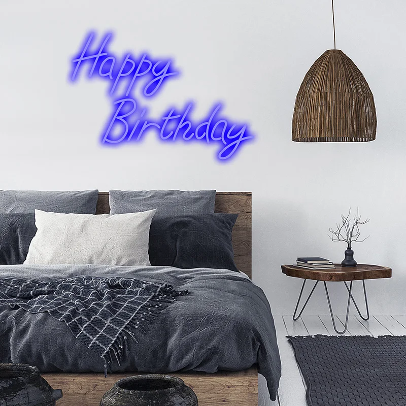 

Custom Neon Sign LED Happy Bithday Logo Name Room-Decor Led-Decorative-Lamps