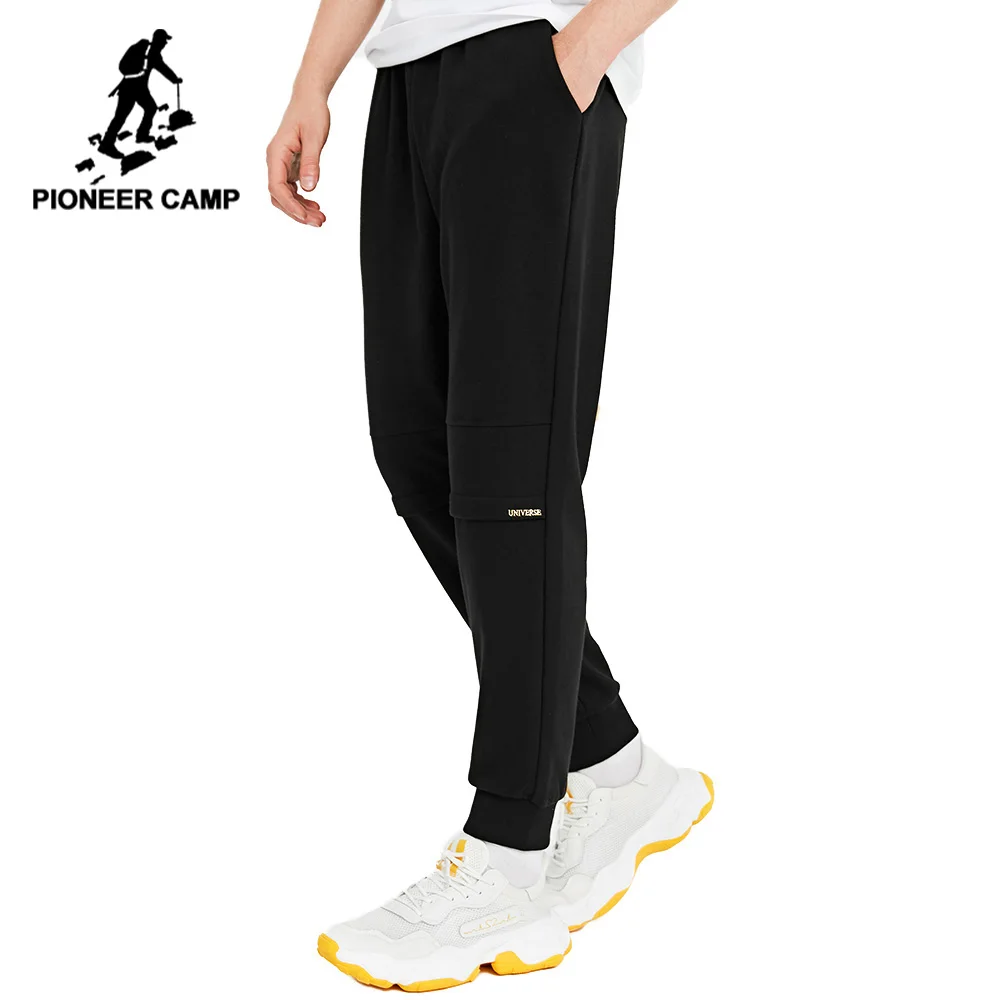 Мужские спортивные штаны Pioneer Camp черные повседневные хлопковые для бега с