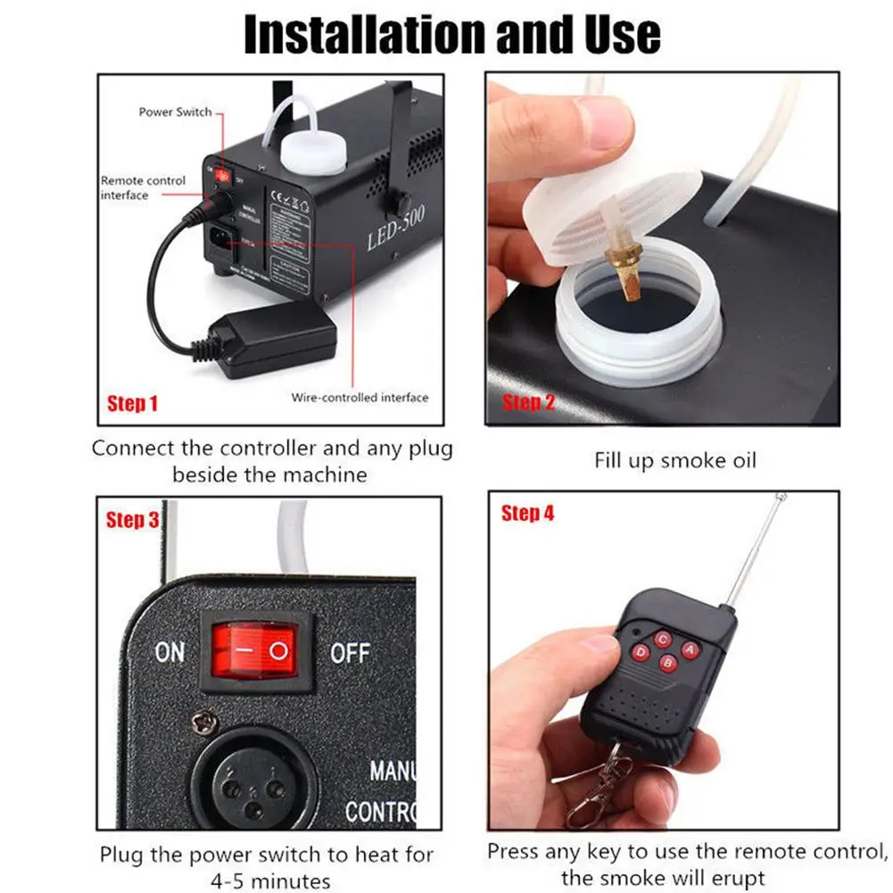 Светодиодная дымовая машина с беспроводным управлением 500 Вт светодиодная RGB