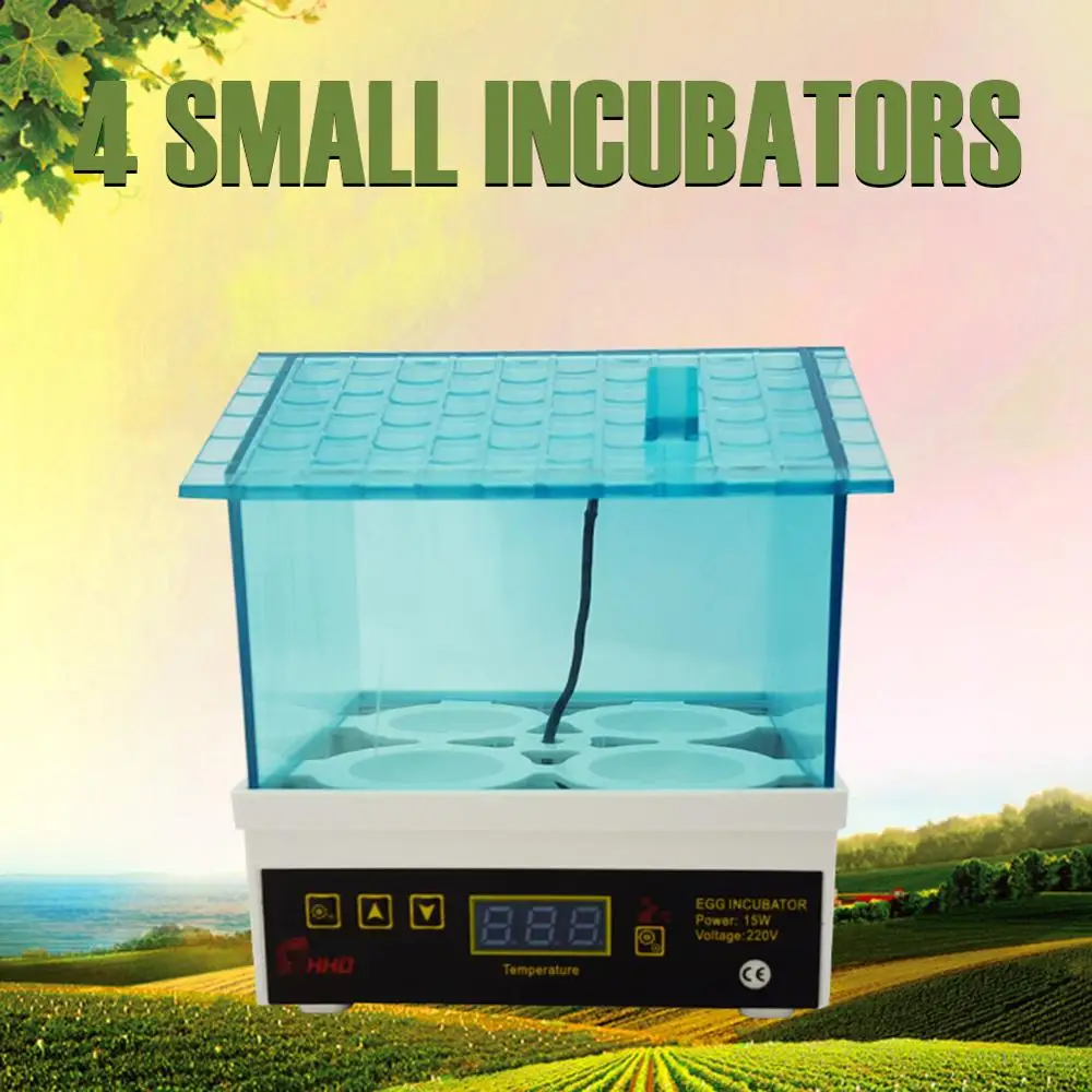 4 яйцо инкубатор для цыплят Авто Температура 15 Вт мини выводной шкаф яиц куры утки