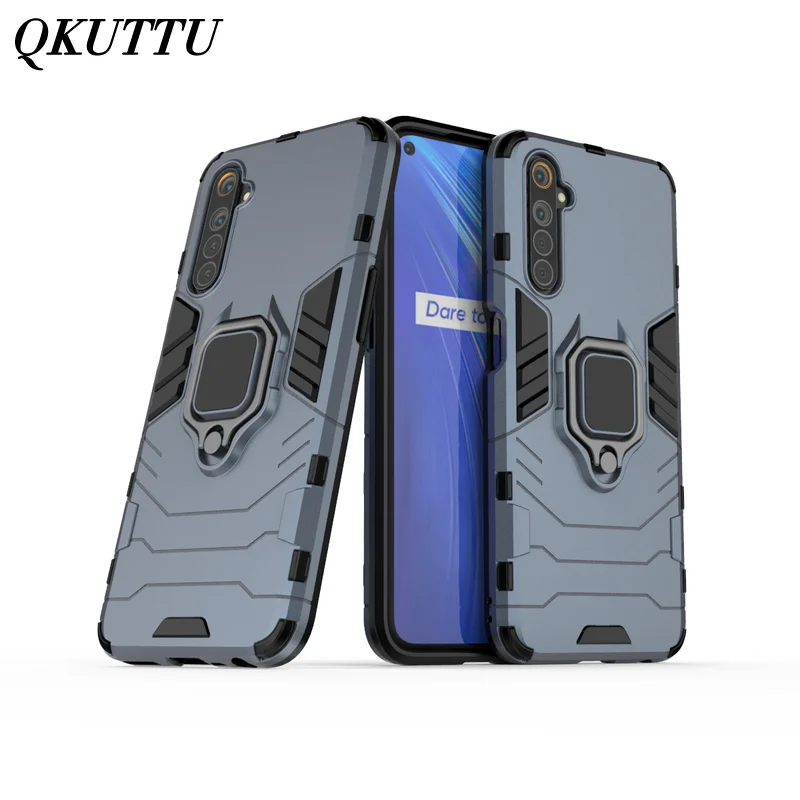 Чехол для телефона OPPO Realme 6 чехол броня PC кольцо держатель Kickstand жесткий
