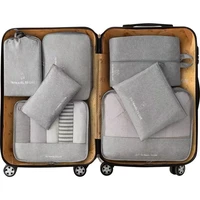 7 pieces set travel bag organizer clothes storage suitcase kit underwear socks shoes storge bag luggage sets travel accessories