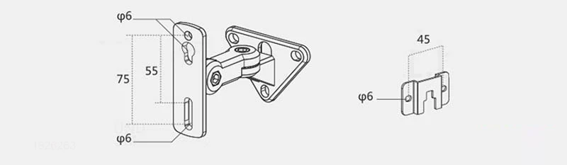 Универсальный настенный кронштейн GU15 из нержавеющей стали 304 нагрузка 15 кг 33
