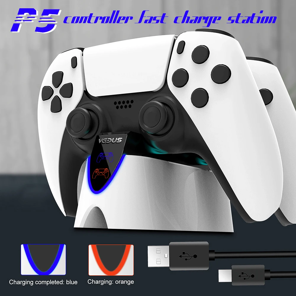 dual fast charger for ps5 wireless controller usb 3 1 type c charging cradle dock station for sony playstation5 joystick gamepad free global shipping