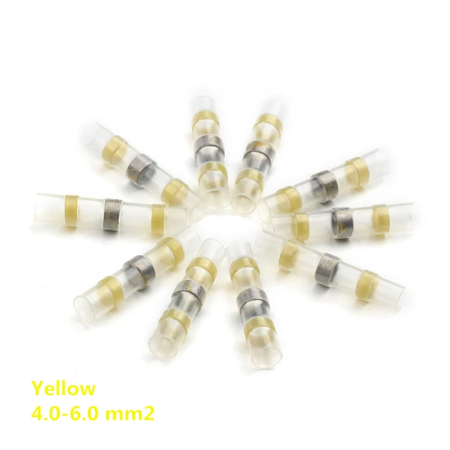 Yellow 10/20/50 шт терм усадочная пайки рукав клеммы изолированные Водонепроницаемый провода электрические разъемы провода припаянные терминалы - Цвет: Yellow