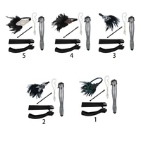 5pcs flapper set masquerade party hair costume accessories headband necklace gloves stockings cigarette holder