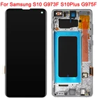 Оригинальный S10 + ЖК-дисплей для Samsung Galaxy S10 плюс дисплей и сенсорный экран с рамкой Super Amoled S10 SM-G973F G975FDS G975A ЖК-панель с сенсорным экраном сенсорный ЖК-экран