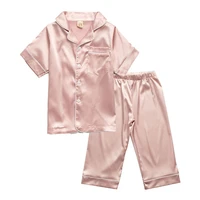 children silk pajamas kids summer pyjamas set for girls boys 2021 toddler home sleepwear clothes teens nightwear clothing