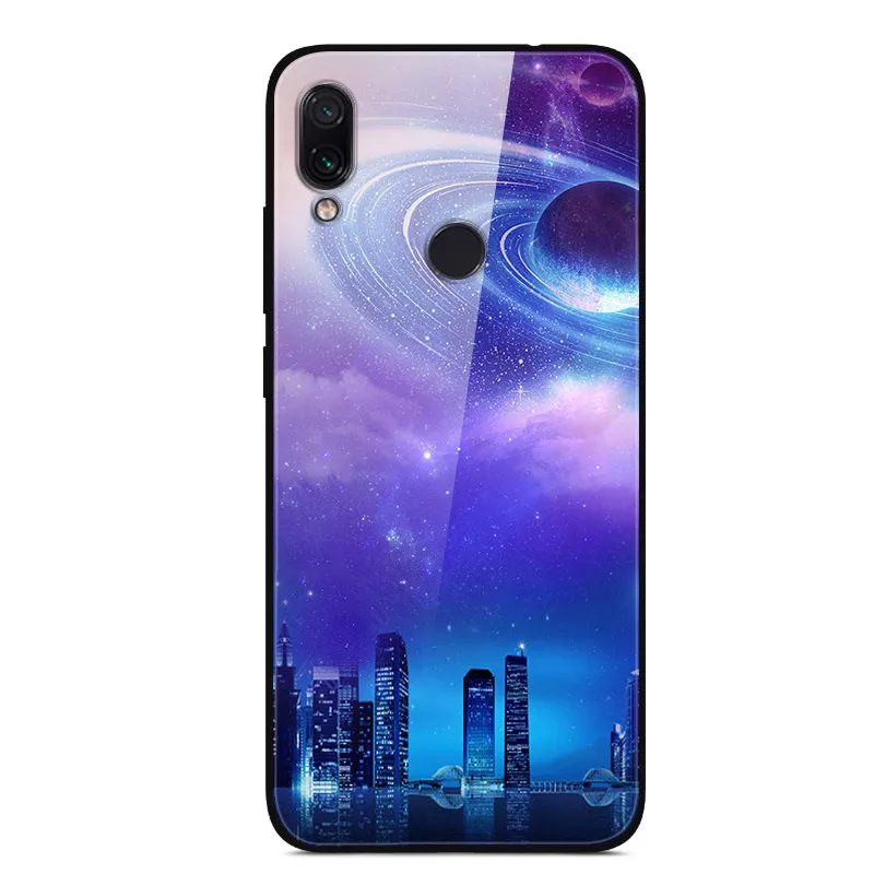 27 Для Xiaomi Redmi 7 Чехол из закаленного стекла твердая задняя крышка для Xiaomi Redmi Note 7 чехлы для телефонов силикон бампер Coque на Redmi7 Note7 - Цвет: 27