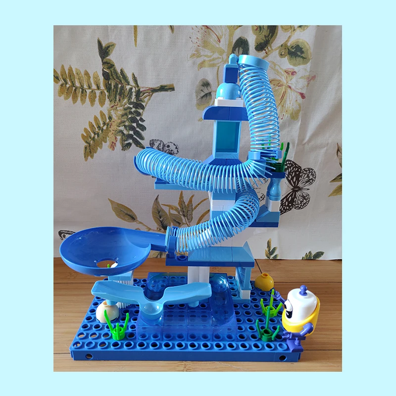 Детские блестящие 65-203 шт мраморные беговые дорожки Duplo DIY блоки игрушки строительные блоки весенние горки для детей мальчик девочка подарок на день рождения