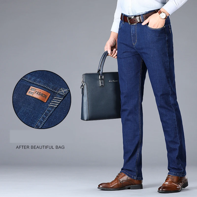 Новинка Осень-зима 2020 мужские облегающие деловые джинсы модные повседневные