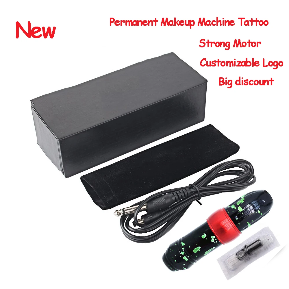 

Customizable Logo Tattoo Rotary Tattoo Machine Permanent Makeup Machine Tattoo Gun with Strong Motor Tattoo Pen with RCA Cord