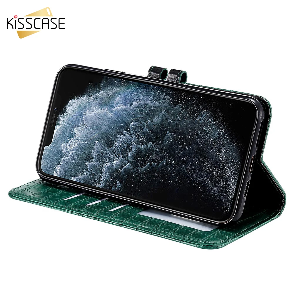 KISSCASE чехол-книжка с крокодиловым узором для iPhone 11 Pro Max Чехол-кошелек