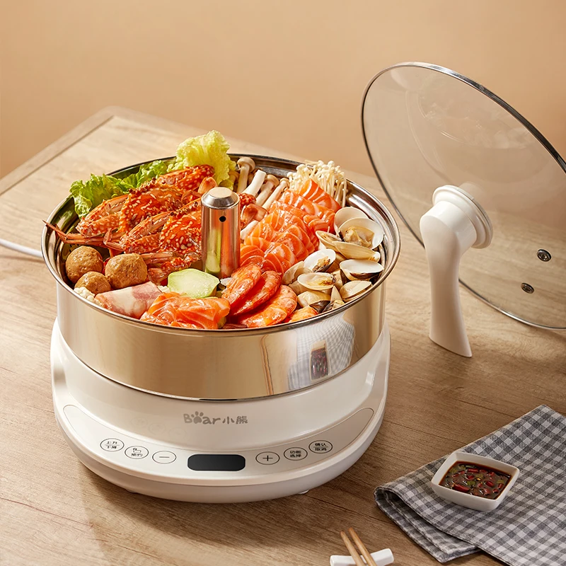 

220V 5L Intelligent Automatic Lifting Electric Hot Pot Multi Cooker 1800W Hotpot Cooker Steaming Cooking Pot Machine EU/AU/UK/US
