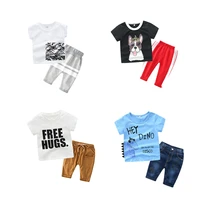 kids childrens t shirt pant suit dog printing letter birthday gift thin and light clothing 6m 5t