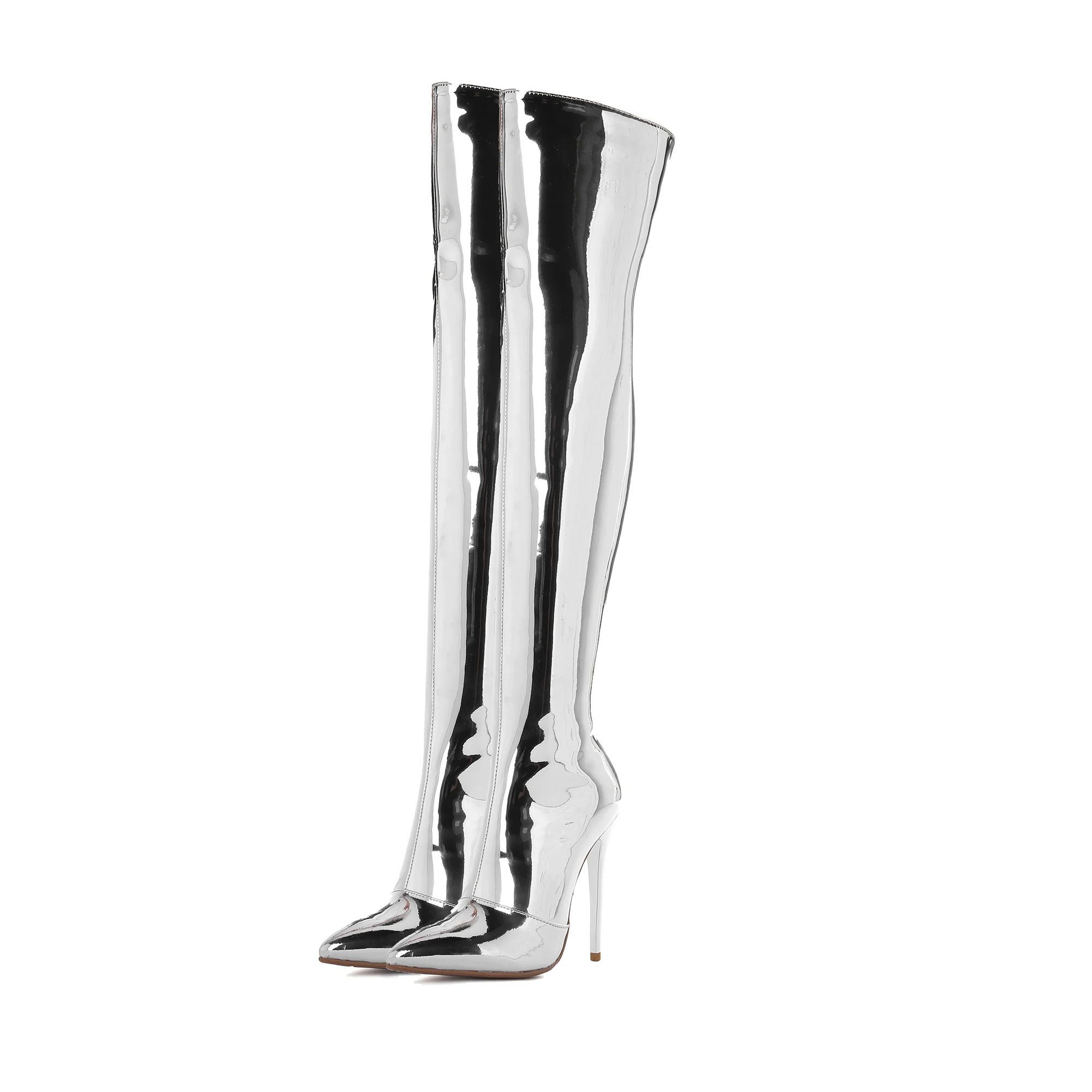 

Lacquered patent leather high-heeled boots thigh high boots women boots winter boots women boots women