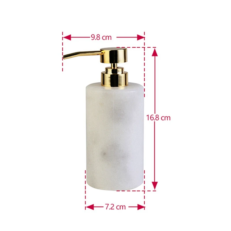 

White Liquid Soap Dispenser with Metal Pump for Bathroom,Bedroom or Kitchen.Also Great for Hand Lotion
