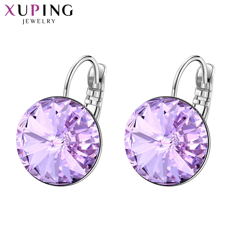 Xuping простой дизайн обручи серьги Модные Кристаллы от Swarovski Специальный стиль для девочек ювелирные изделия подарок S143/S142.2-97326/206