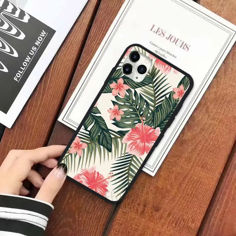 

Vintage leaf art pattern painting shell Phone Case for iPhone 11 12 pro XS MAX 8 7 6 6S Plus X 5S SE 2020 XR