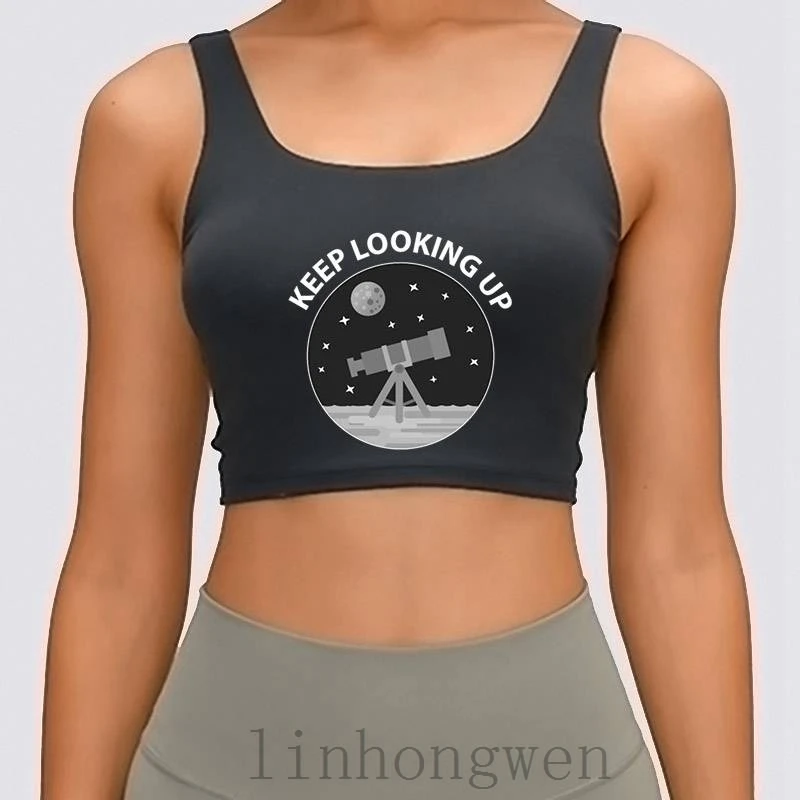 

Keep Looking Up Astronomy Women Tank Top Women Tank Top Crazy Letter Kawaii Summer Style S-XL Cotton Casual