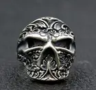 Мужское кольцо с гравировкой черепа, в готическом стиле