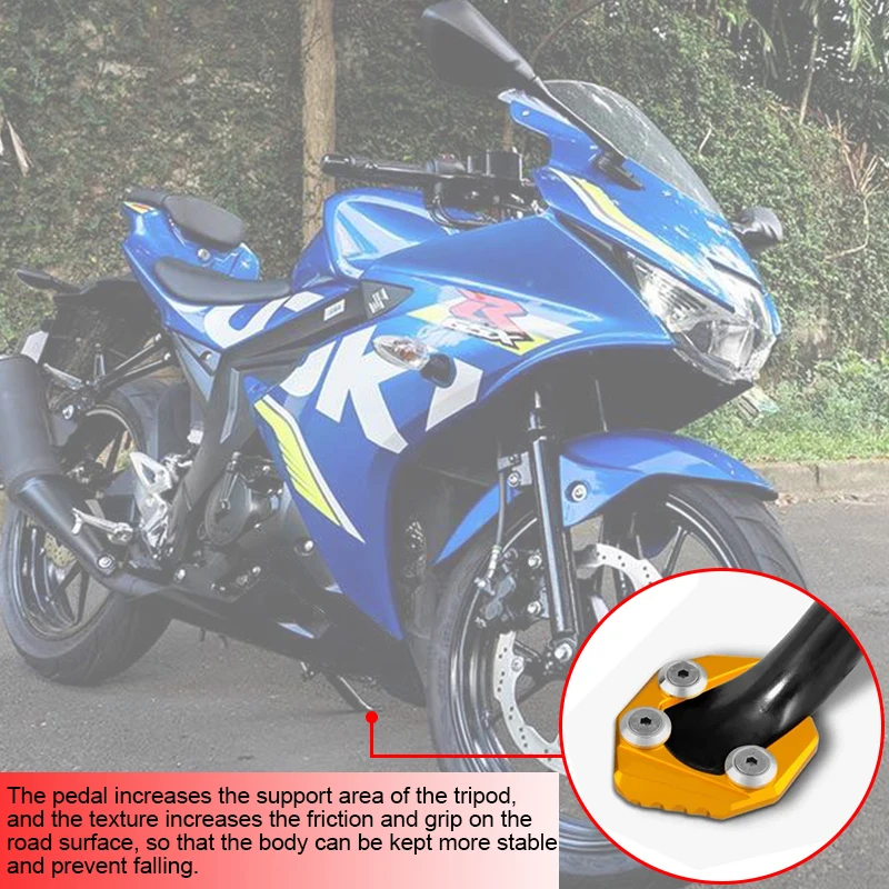 For SUZUKI GSX-R 150/125 2017 2018 GSX S150 S125 CNC Kickstand Side Stand Extension Pad Foot Support Plate moto parts | Автомобили и