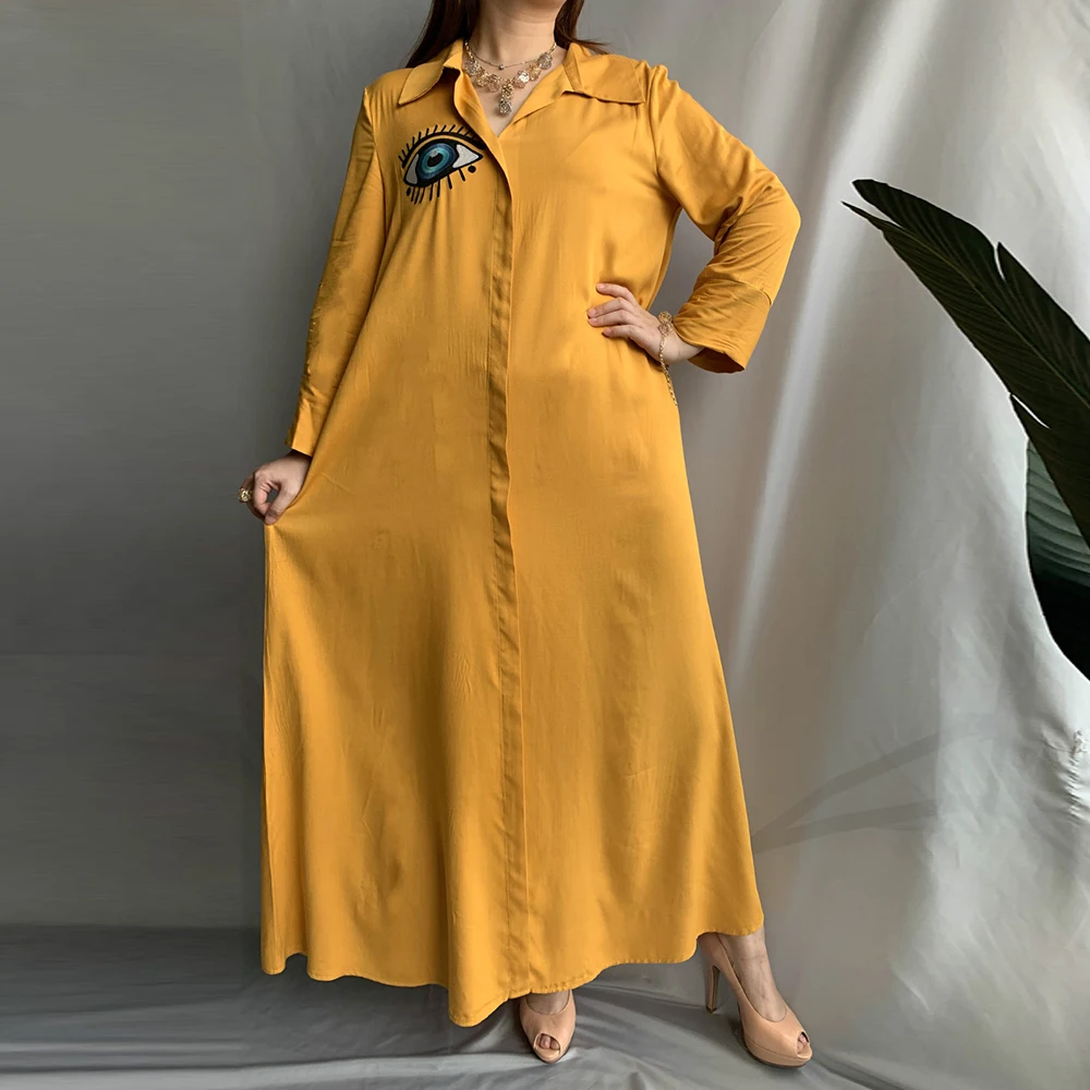 Хлопковое платье-макси для женщин глаз Африканской ажурной вышивкой в