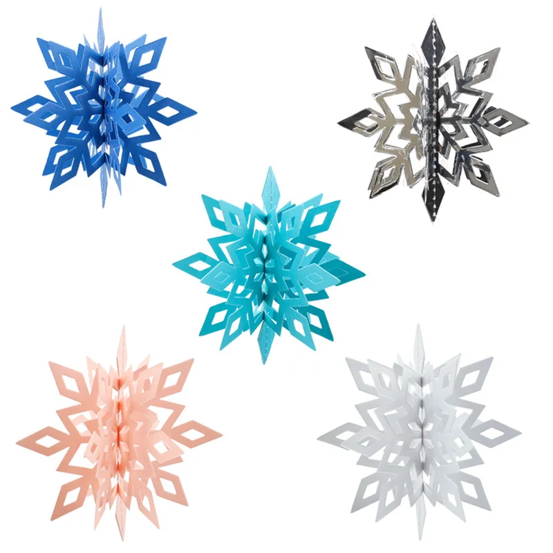 6pc 3D Hollow Snowflake Paper Garland Christmas Ornaments Wall Hanging New Year Decoration For Home noel navidad 2019 | Дом и сад