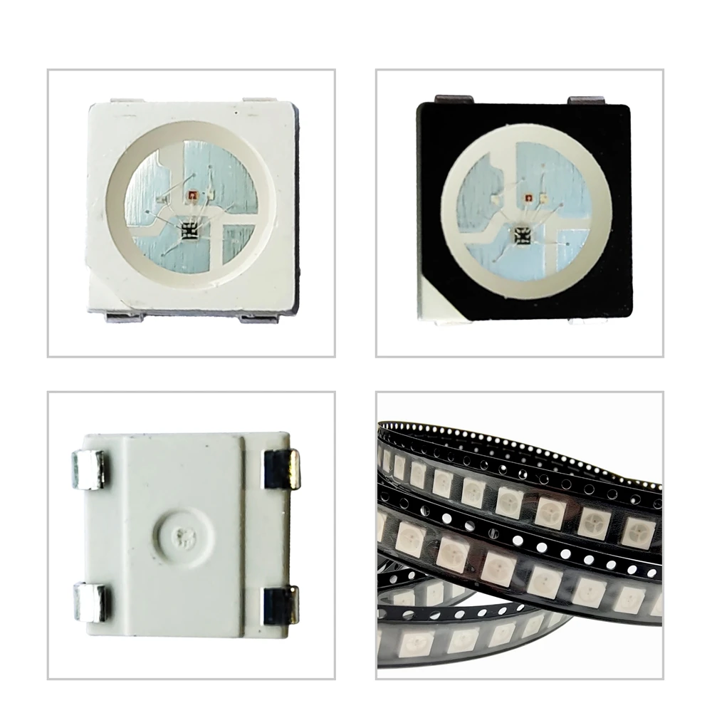 1000 шт. WS2812B 5050 RGB SMD светодиодный чип черный/белый PCB WS2812 IC индивидуально адресуемые