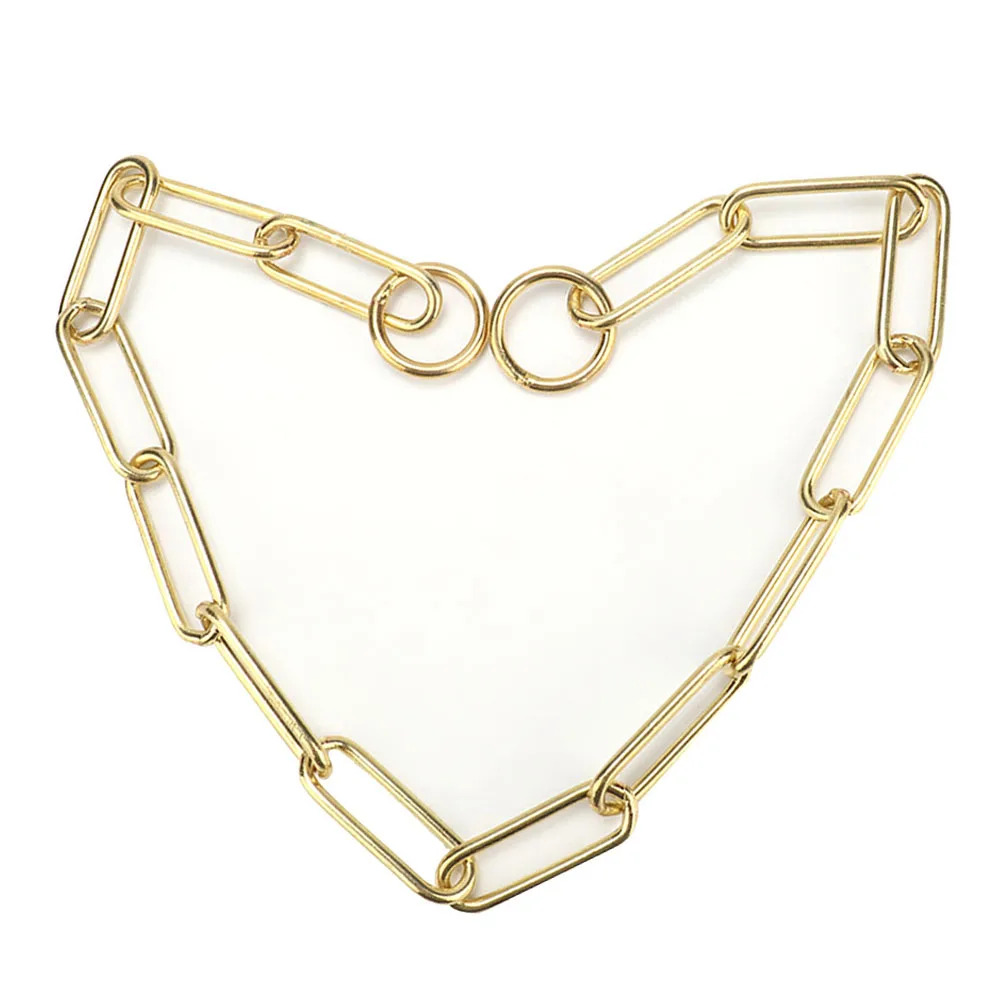 

Hot Sale Solid Snake P Choke Chain Training Dog Pet Collars Lead For M L Dogs (L)