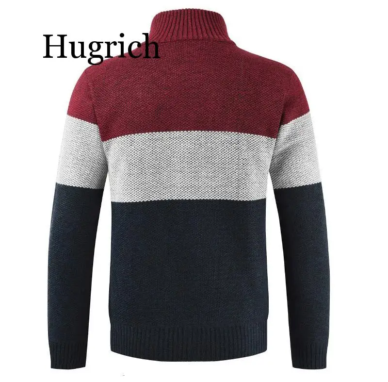 Мужской вязаный кардиган в полоску Повседневный шерстяной джемпер с карманами