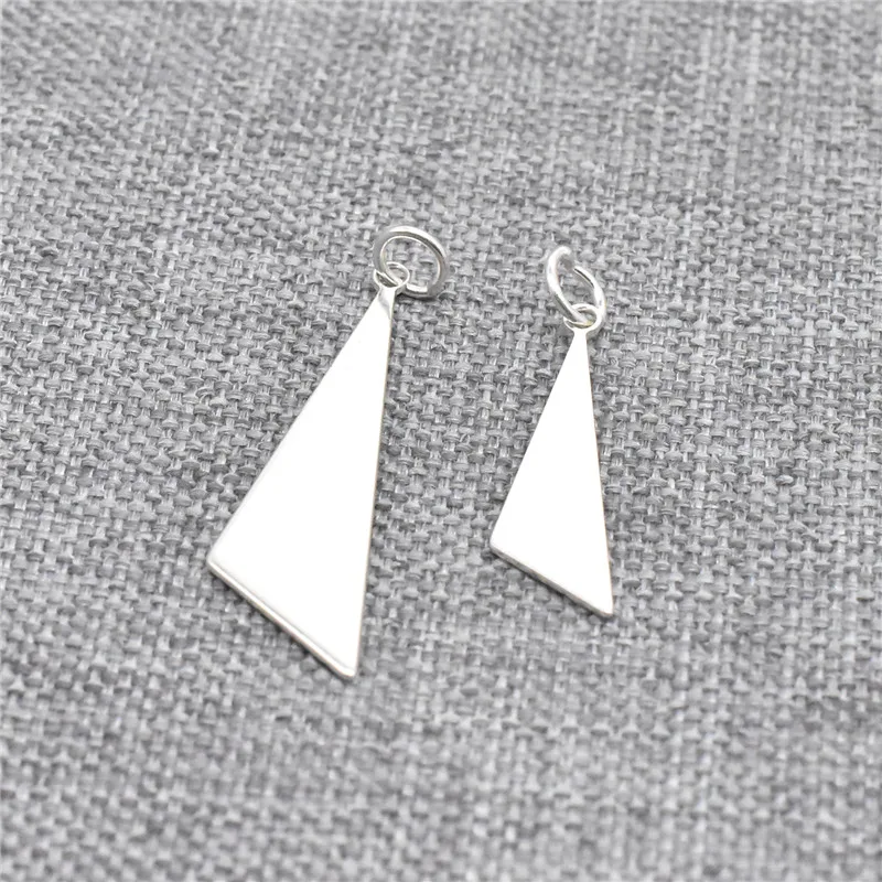 10 Pieces of 925 Sterling Silver Smooth Triangle Charms for Bracelet Necklace Earring