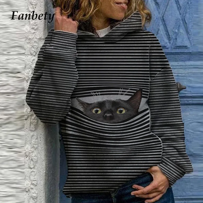 

Рождественский и новогодний принт, комплект одежды в полоску, с капюшоном и свитер осень-зима Повседневная Толстовка с длинным рукавом 2020 д...