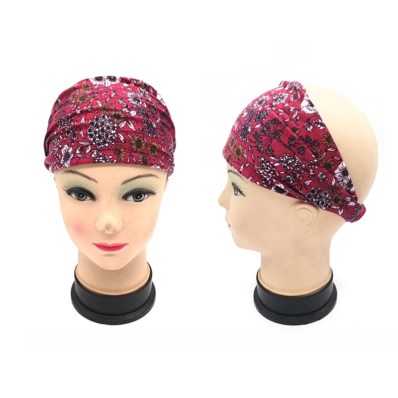 3 шт. эластичные повязки для волос йоги красочные узоры тюрбан женские Беговые