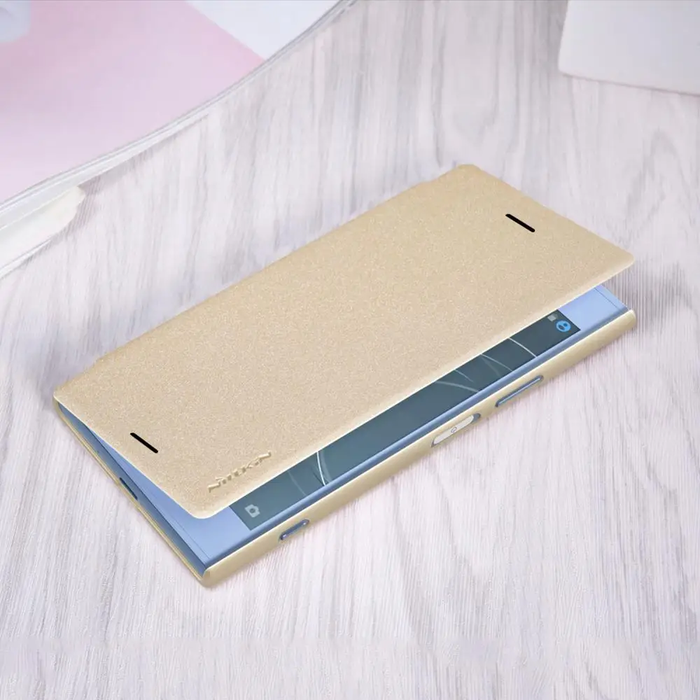 Чехол для sony Xperia XZ1, Блестящий Матовый кожаный флип-чехол NILLKIN, роскошный кожаный чехол-крышка для sony Xperia XZ1