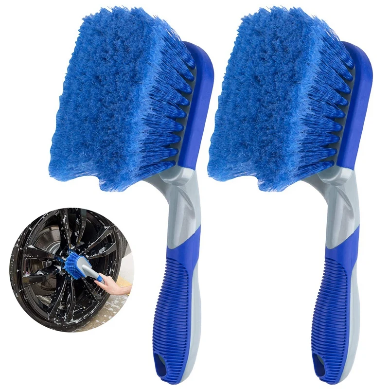 

2 Pack Wheel Brush Hub Brush For Car Auto Short Handle Tire Cleaning Brush Scrub Brush For Wheel Detailing Wheel Cleaner Dirt Re