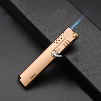 turbo long strip lighter blue flame windproof portable gas lighters butane cigar tobacco pipes smoking gadgets mens gifts