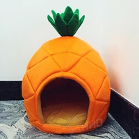 creative kennel cat nest teddy dog fruit banana strawberry pineapple watermelon cotton bed warm pet products foldable dog house