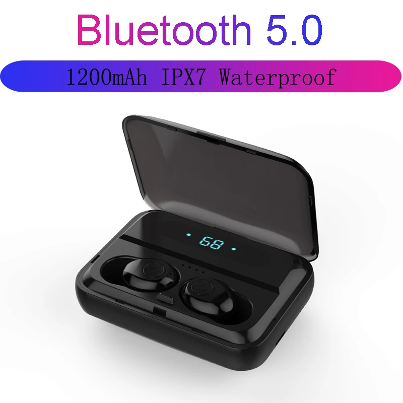 Bluetooth V5.0 наушники беспроводные наушники для iPhone Xiaomi Hi-Fi стерео спортивные наушники гарнитура 1200 мАч Мощность