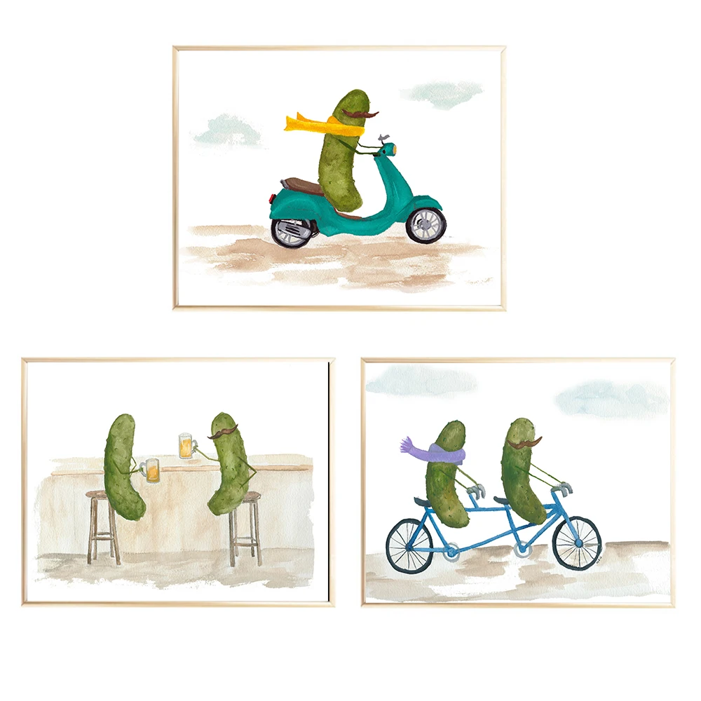 Современный кухонный декор забавные корейские постеры с едой причудливые Марины