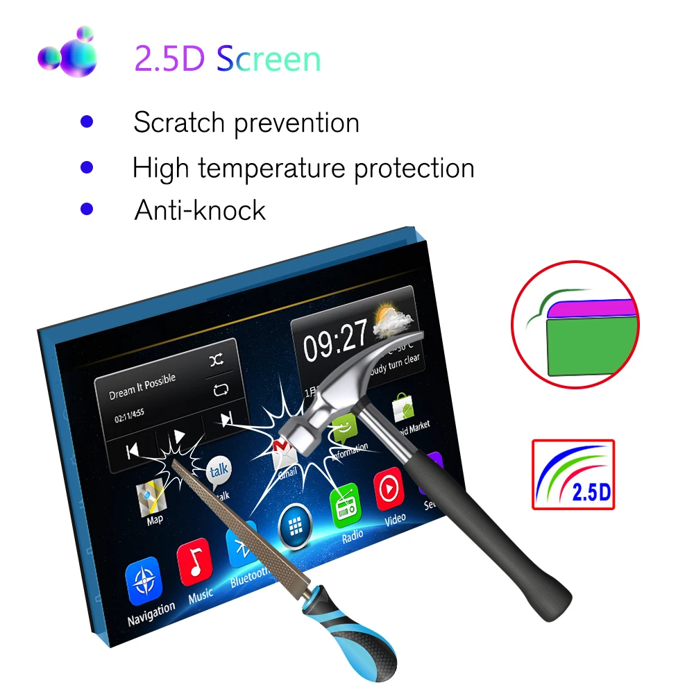 Podofo 2din Автомагнитола Android gps Navi Wifi Автомобильный мультимедийный плеер