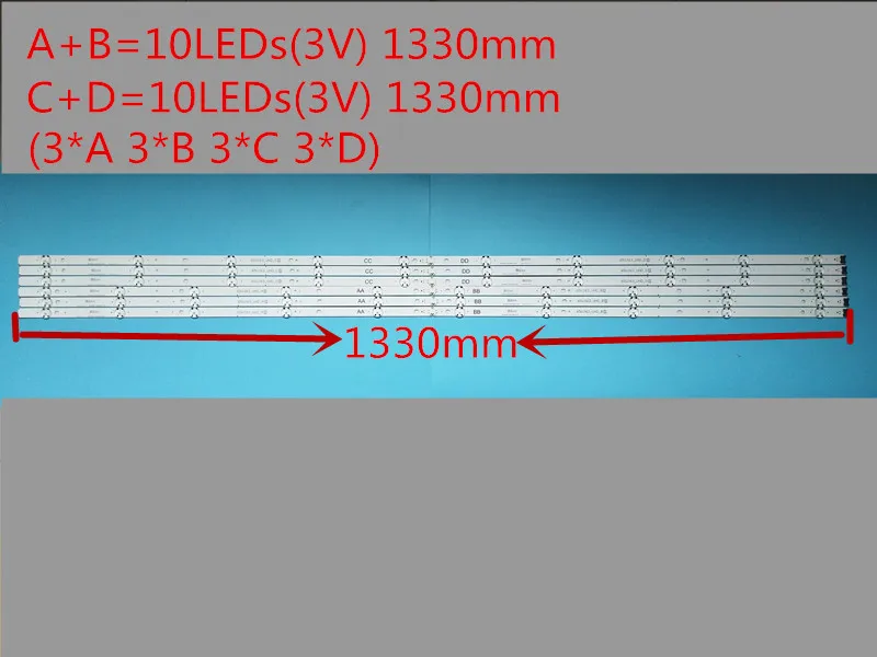 Новая 12 шт./компл. светодиодный полоса подсветки для LG 65UJ6300 65UJ630V Innotek 17Y 65inch_A
